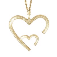 Vedhæng med dobbelt hjerte i guld med frostet overflade | Nkg Design | By Gotte´S